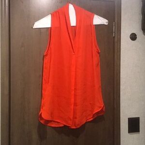 Worthington orange semi sheer sleeveless blouse